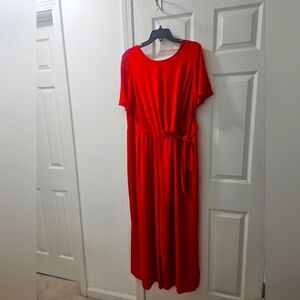 London Times Bold Red Jumpsuit